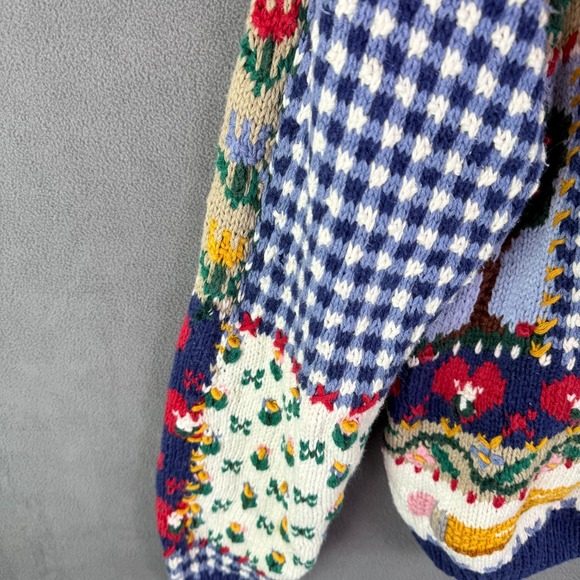 Signature by Northern Isles Hand Knitted Cabincore Cardigan Grandma Sweater L - Picture 2 of 16